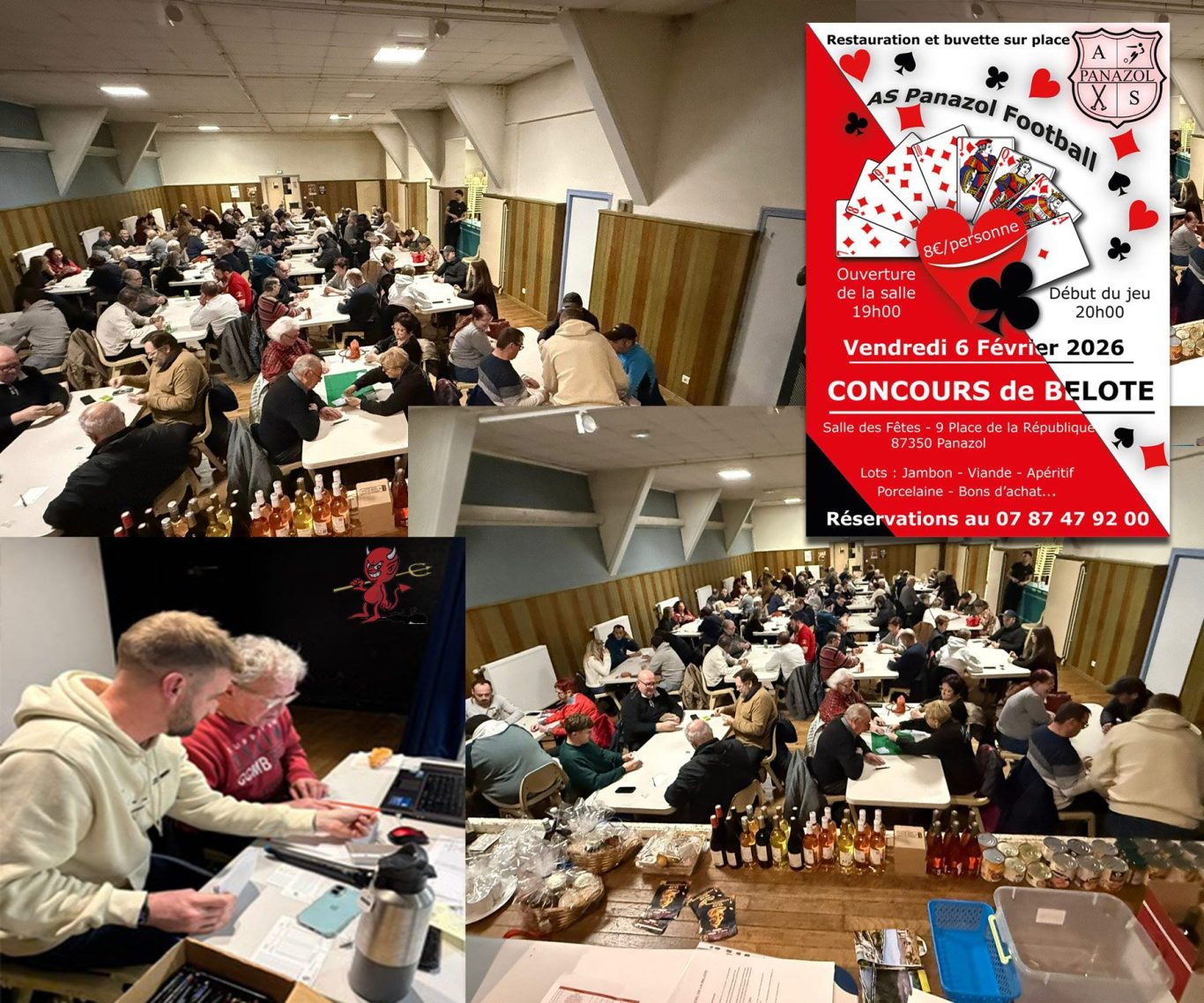 Concours de Belote du 06-02-26 Salle des Fêtes Panazol