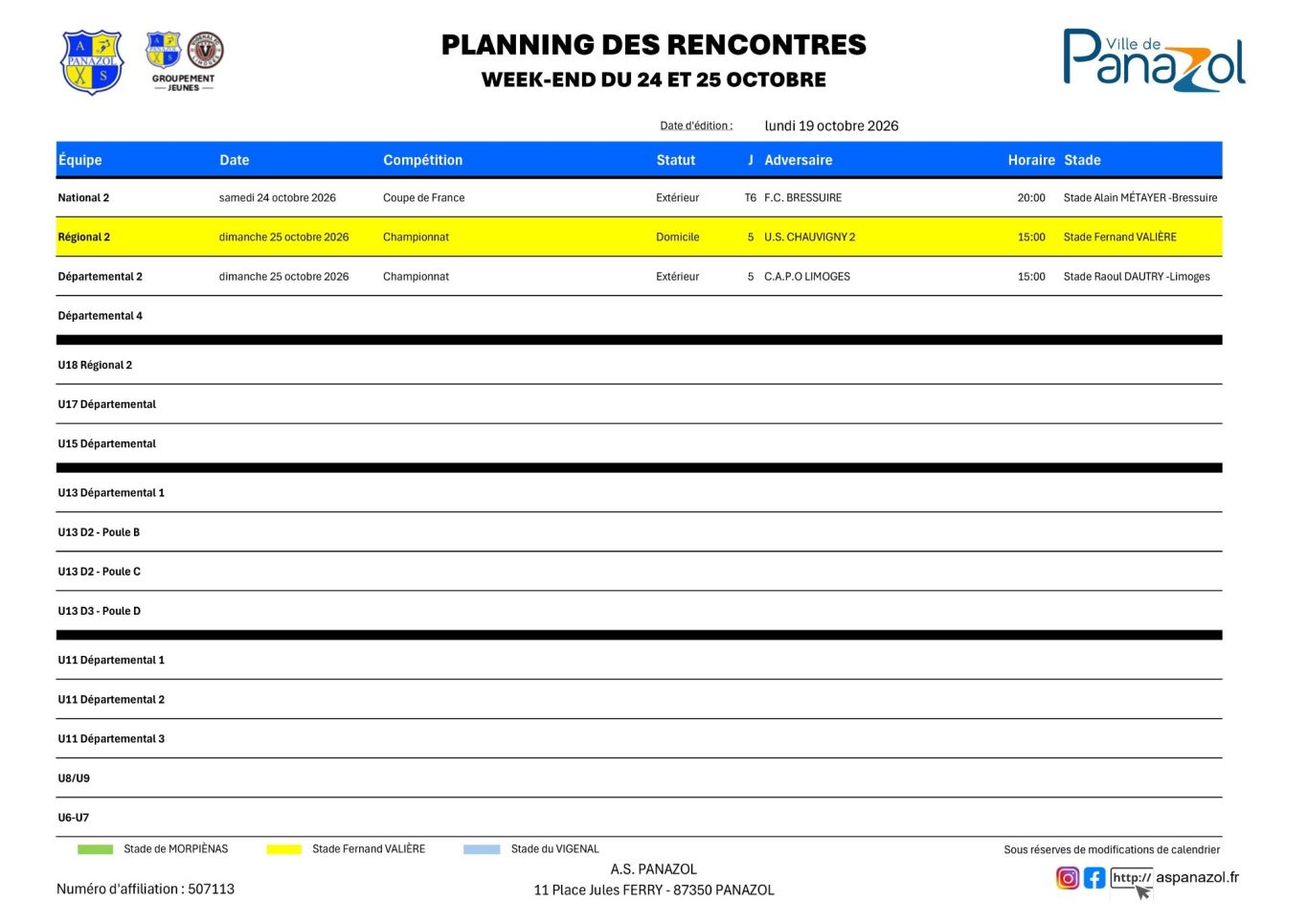Dernier Match N3 Groupe B 2025-2026